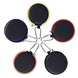 eBoot Hard EVA Carrying Case Round Earphone Storage Bag with Climbing Hook for Earbud USB Cable MP3, 5 Pieces