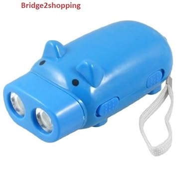 Led Light Hand Press Flash Light Powered Cartoon Pig Shaped 2 Led Flashlight W Strap Amazon In Home Kitchen