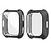  SIRUIBO Compatible Fitbit Versa Case, TPU Plated Screen Protector Rugged Cover [Scratch-Proof] All-Around Protective Bumper Shell Compatible Fitbit Versa Smartwatch, Black