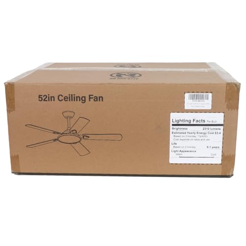 OJX Ceiling Fans with Lights, 52 inch Ceiling fan with Light and Remote/APP Control, 3CCT, Quiet DC Reversible, Dimmable, Modern Ceiling Fan for Bedroom, Living Room, Kitchen, Indoor/Outdoor Use