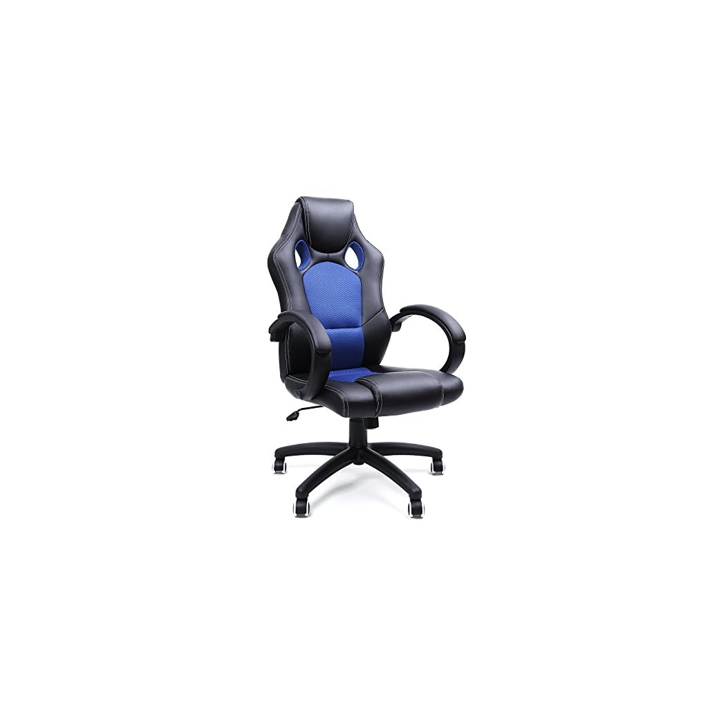 SONGMICS Poltrona Girevole, Sedia Direzionale Ergonomica da Ufficio-Studio Regolabile con Rotelle OBG56L