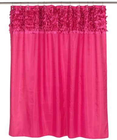 "Jasmine" Fabric Shower Curtain, Raspberry