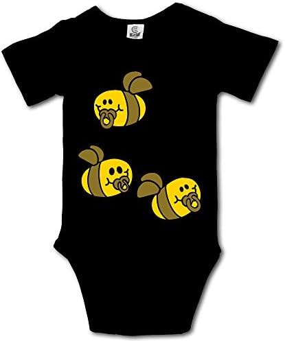 SSNB Unisex Baby Onesies Personalized Baby Bugs With Pacifier Short-Sleeve Bodysuit 100% Cotton Boys Girls 0-24 Months Black 3M