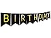 Black Happy Birthday Decorations Bunting Banner with Shimmering Gold Letters - 21st - 30th - 40th - 50th Birthday Party Supplies