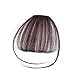 Stamped Glorious Clip in Bangs Hair Extensions Human Hair Bangs Clip in Fringe Bangs Human Hair Flat Air Bangs with Temple for Women One-piece Hairpiece (Color: Dark Brown)