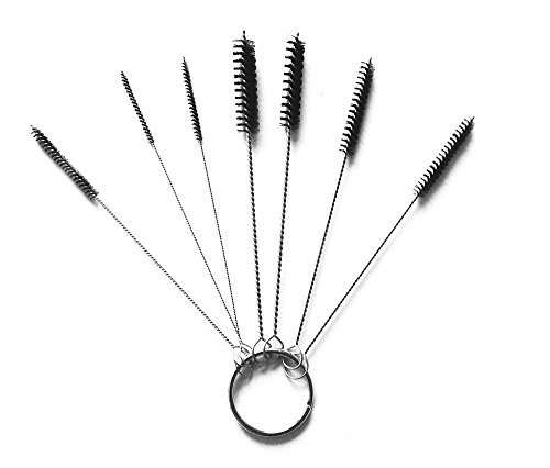 yueton 7pcs Mini Nylon Tube Pipe Nozzle Brush Set with Wire Loop Handle - Thumbnail 4