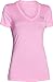 Under Armour Womens Tech V-Neck Twist Short-Sleeve T-Shirt , Pink Craze (645)/Metallic Silver , Medium