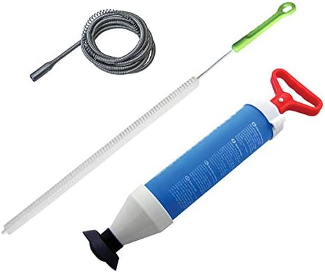3pc Drain Pipe Sink Unblocking Tool Set - Suction Plunger + Brush + Drain Tool