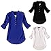 Sunward Women Summer Autumn V-neck Long/half Sleeve Casual Chiffon Shirt Blouse