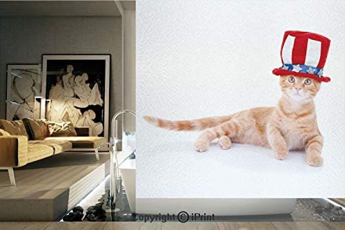 Ylljy00 Decorative Privacy Window Film/Statue of Liberty Icons Holding The Fire of Justice Liberty Graphic/No-Glue Self Static Cling for Home Bedroom Bathroom Kitchen Office Decor Dark Blue Red