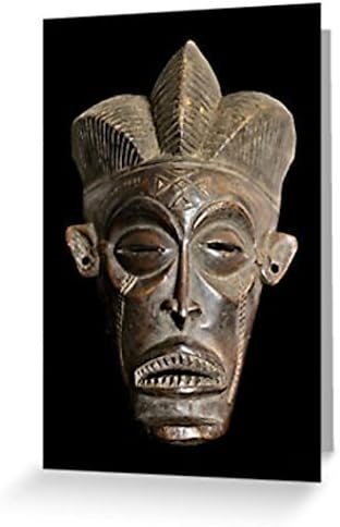 African Art Greeting Card/Chokwe Pwo Face Mask/Blank Inside/Original Fine Art Photography