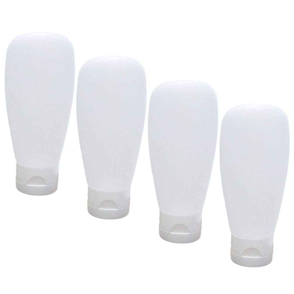 Lurrose 4pcs 100ml Travel Bottles Leakproof Silicone Containers Squeezable Travel Tube Refillable Cosmetic Containers for Shampoo Conditioner Lotion Face Body Wash