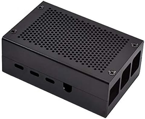 Andifany para Raspberry Pi 4 la Carcasa de Aluminio, para la Carcasa de Metal Raspberry Pi 4 con Ventilador de RefrigeracióN y Disipadores TéRmicos para Raspberry Pi 4 Modelo B (Negro)
