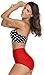 Angerella Polka High Waisted Cute Bikinis Swimwear Bathing Suit (BKI031-R1-L), Red-Two, US6-8=Tag Size L