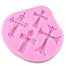 Mujiang 4-Capacity Cross Silicone Clay Fimo Sugarcraft Candy Fondant Molds