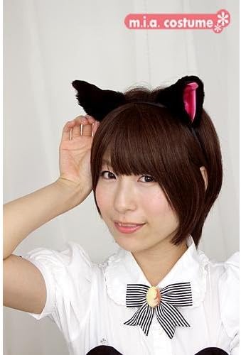 Amazon フワフワ猫耳カチューシャ単品 横耳 色 黒 ピンク サイズ フリー コスプレ 仮装 通販