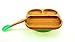 Kids / Toddler Bamboo Silicone Suction Dish / Plate Set with Spoon (light green)