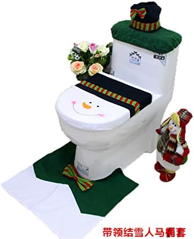 FANRENYOU 3Pcs/Set Christmas Santa Toilet Seat Cover Anti-Slip Bathroom Mat Toliet Rug Christmas C