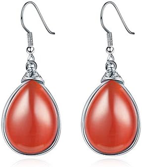 TIDOO Gorgeous Red Cats-eye Stone Fish Hook Earrings Drop Earring for Ladies
