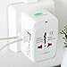 LURICO 2 USB Charging Port (1A) All in One Universal Travel Adapter Power Plug Wall AC Adaptor Charger US EU UK AUS (AC100-240V) Power Adapter Multi Socket Outlet