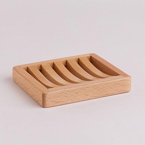 Pardecor Bathroom Wood Soap Dish, Hand Craft Natural Wooden Bath Soap Holder - Drains Water Circulates Air Extends Soap Life