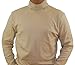Maks Mens Casual Cotton Turtleneck Pullover Sweater Interlock Knit Combed Super-Soft Sweater Sand