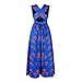 ENLACHIC Women's African Floral Printed Side Slit Bohemian High Waist Dashiki Maxi Dresses