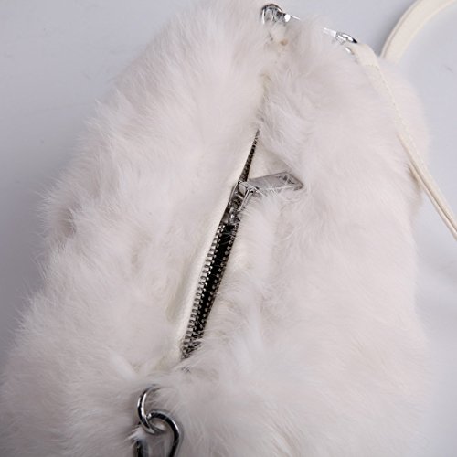 URSFUR Women Warm Hand Muff Genuine Rabbit Fur Bag Purse Winter Hand Warmer