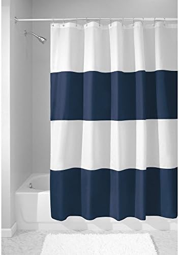 Fabric Shower Curtain 72 X 72 INCH BY INTERDESIGN (Zeno Navy)