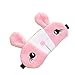 Pink Silk Eye Mask,3D Cute Rabbit Face Soft Eye Bags Cooling Down Adjustable Sleeping Blindfold With Free Ear Plugs For Kids Girls Adult for Yoga,Travel,Nap,Meditation,Blindfold(Inclulding Ice Bag)