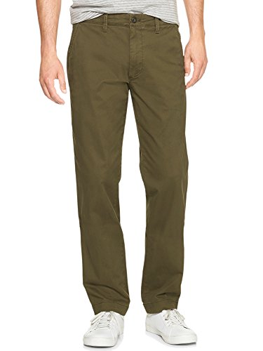 GAP Men's Khakis Lived in Straight Leg Casual Khaki Pants Ripe Olive 30W x 30L