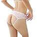 CISSETINA Women's Sexy Lace Embroidered T-back G-string Crotchless Thong Panties, A0020-White, One Size