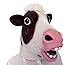 Lubber Halloween Costume Cow Latex Animal Head Mask Pink