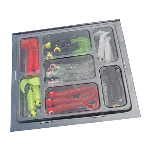 C/N 21 Stück Angelköder Jigköpfe Angeln Mini Soft Baits Lebensechte Köder mit Angelzubehör Box für Forelle Zander…