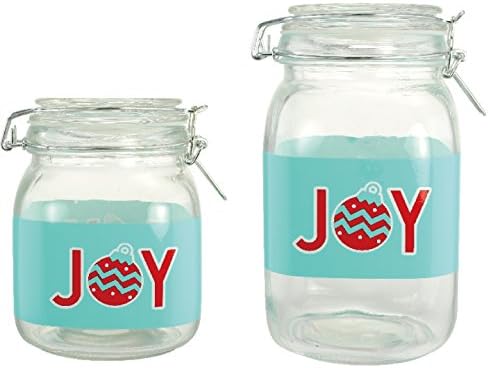 SET of 2 Holiday Christmas Kitchen Glass Canister Food Storage Flour Sugar Coffee Set Last Minute Unique Christmas Gift for Her Mom Mother in Law Wife Women (2)