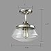 CLAXY Modern Schoolhouse Ceiling Light Brushed Nickel Semi-Flush Mount Light Fixture