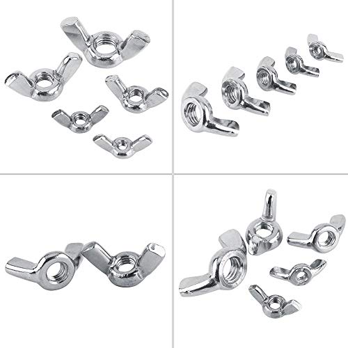 image for Hilitand Pack of 10 Pcs M3-M8 Stainless Steel SS316 Wing Nut DIN315 Bu