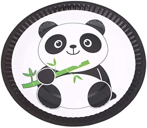KYMLL Party Paper Plates 7 inch Disposable Panda Theme Plates Party Supplies for Children Adults,10PCS