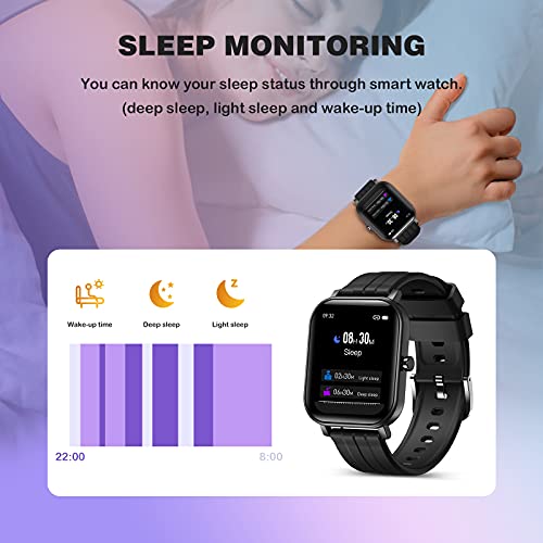 GOKOO Smartwatch Uomo Donna,Touch Screen Orologio Fitness Activity Tracker Sport Smart Watch con 24 modalità sportive IOS Android Notifiche da Cronometro Ossigeno nel sangue Cardiofrequenzimetro