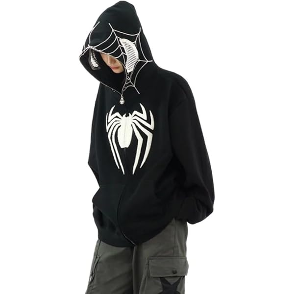 LAPRBY Y2K Hip Hop Spider Hoodie for Women Men Graphic Full