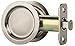 Dynasty Hardware Pocket Door Latch, Round Sliding Handle for Hall or Closet, Non-Locking Passage Pull, Easy Install Pocket Door Hardware, Aged Satin Nickel Finish, 2-3/8