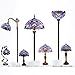 WERFACTORY Tiffany Floor Lamp Blue Purple Baroque Stained Glass Standing Reading Light 16X16X64 Inches Antique Pole Corner Lamp Decor Bedroom Living Room Home Office S003C Series