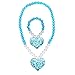 Princess Accessory Dress Up Set,Shoes Necklace Earrings and Tiara Set,Fashion Beauty Set for Girls (Blue)