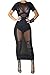 Zeagoo Women Sexy See Through Mesh Dress Short Sleeve Midi Bodycon Party Club Dress S-3XL