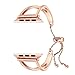 Bracelet Compatible with Apple Watch Band 42mm, Classy Stainless Steel Jewelry Bangle for iWatch Bands Strap Wristband Unique Fancy Style for Women Girls with Pendant and Tassel (Rose Gold-42mm)