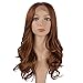 Tofafa Auburn Brown Lace Front Wig 100% Heat Resistant Synthetic Hair Long Wave Wig for Women 18 Inches