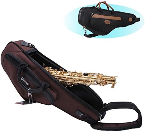 Alto Saxophone Bag &amp; Case 1200D Water-resistant Oxford Cloth bE Saxes handbag and Backpack (Coffee)
