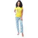 Andora Womens 23SS303W01 Pajama Set, Yellow, XL- Regular