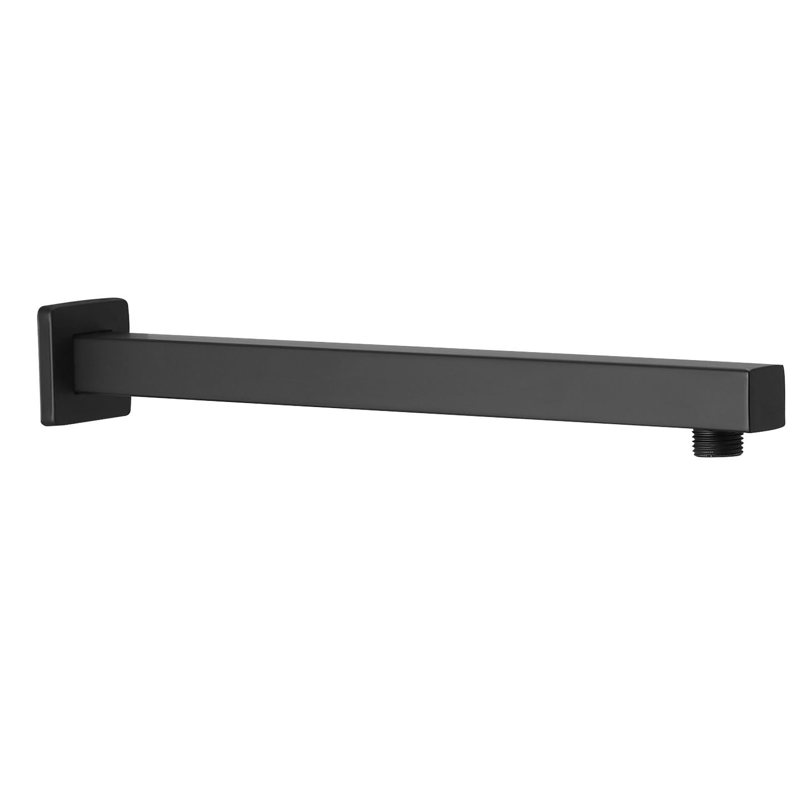 Photo 1 of BESy 14 Inches Straight Extended Shower Arm With Flange, Rain Shower Head Extension Arms, Square Shower Rod Shower Head Extender Arm Shower Pipe Extension, Wall-Mounted Matte Black Stainless Steel