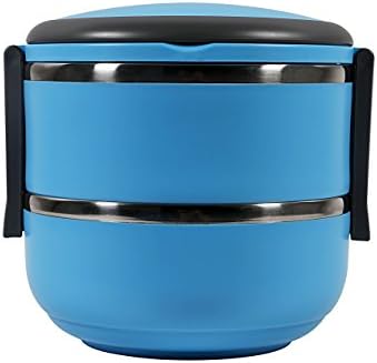 Ohanna Circular Premium Leshare Homio Blue 2 Layer Lunch Box (1400 ml)